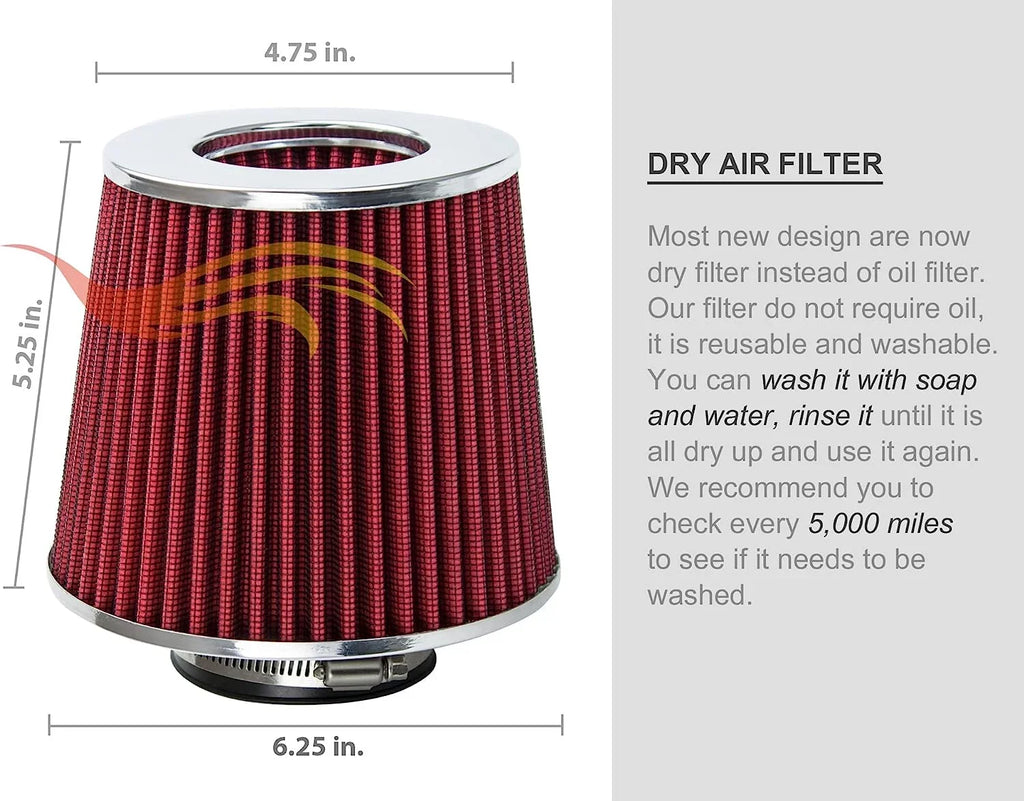 '+ 4.3L Kit For Oldsmobile 96-05 Air GMC / Isuzu Sonoma/Jimmy / 96-05 Filter Hombre RED S10 4.3L 4.3L Intake Chevy / Racing Cold Rtunes 96-01 Bravada 97-00 Blazer / Combo Compatible