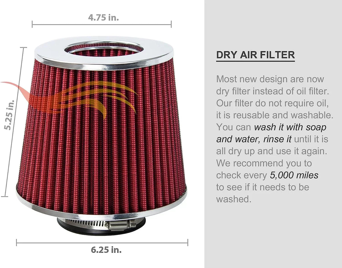 '+ 4.3L Kit For Oldsmobile 96-05 Air GMC / Isuzu Sonoma/Jimmy / 96-05 Filter Hombre RED S10 4.3L 4.3L Intake Chevy / Racing Cold Rtunes 96-01 Bravada 97-00 Blazer / Combo Compatible
