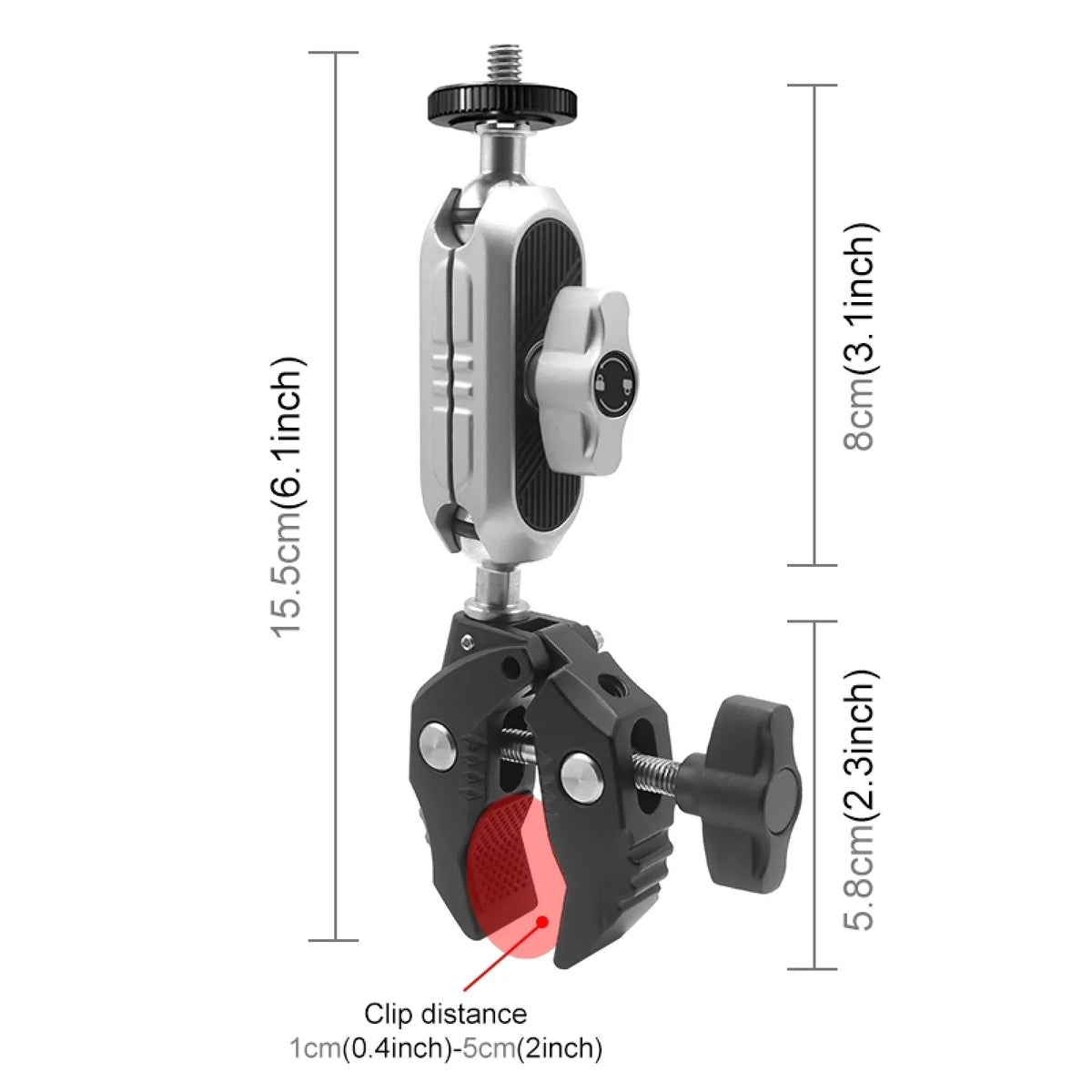 with Head, Camera Load DJI, Aluminum Dual Ball - Capacity, AKASO, Mount Handlebar Insta360 Clamp Rotatable 11/10/9/8/7, Alloy Bicycle Hero Adapter, 1.5kg Adapter, Compatible