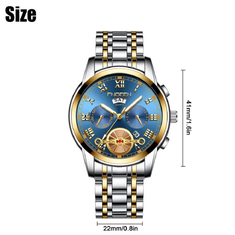 Tourbillon Business Analog Wristwatch Waterproof Quartz Mens Classic Watch Dial
