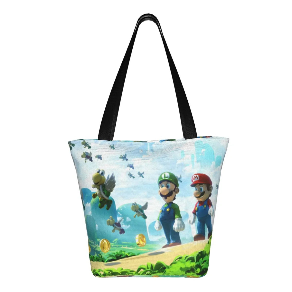 Business Shoulder Handbag Cartoon Bag For Luigi Women's Travel School Mario Super Work Large Capacity Shopping Beach Tote