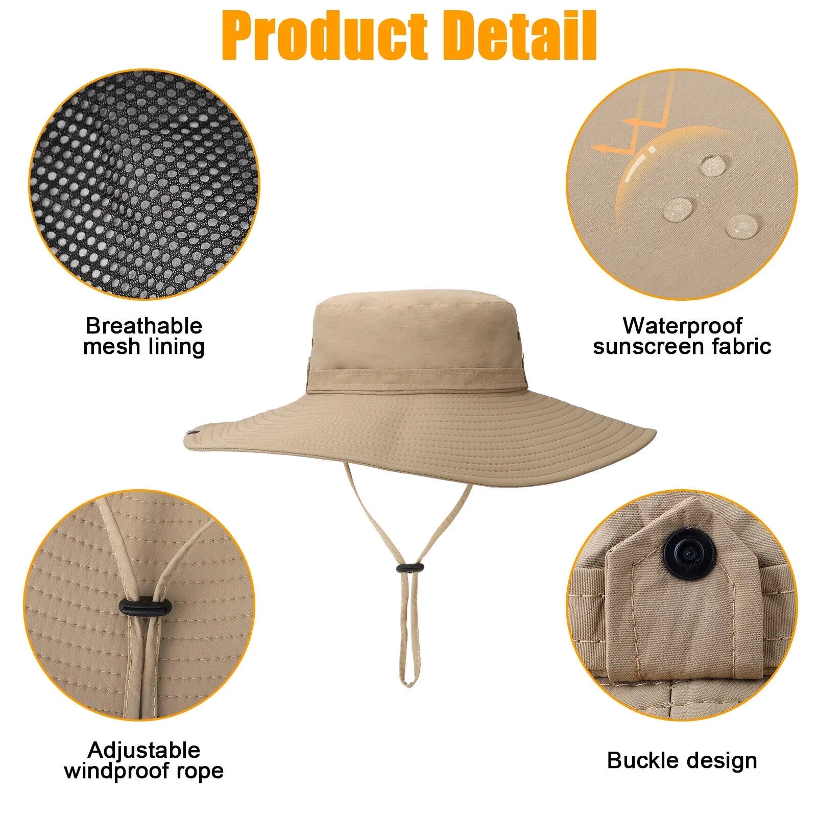 Hat Sun Bucket Brim Women UV for Cap Garden Fishing Protection Men Hiking Wide