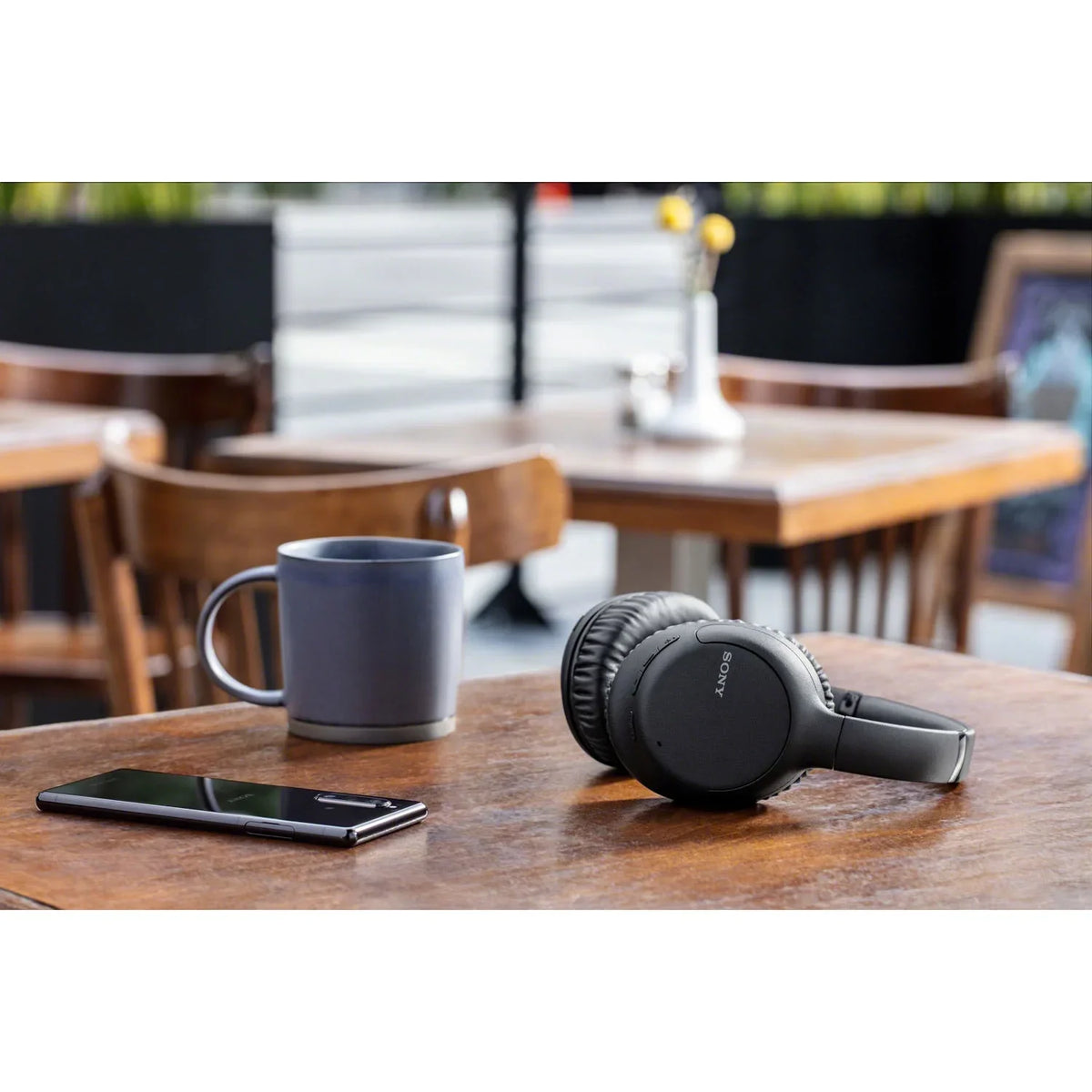 (Black) Headphones Wireless for Sony Gear Headphone WHCH710N Model with the Headphones Stand and Case WH-CH710N Deco Noise-Canceling Bundle