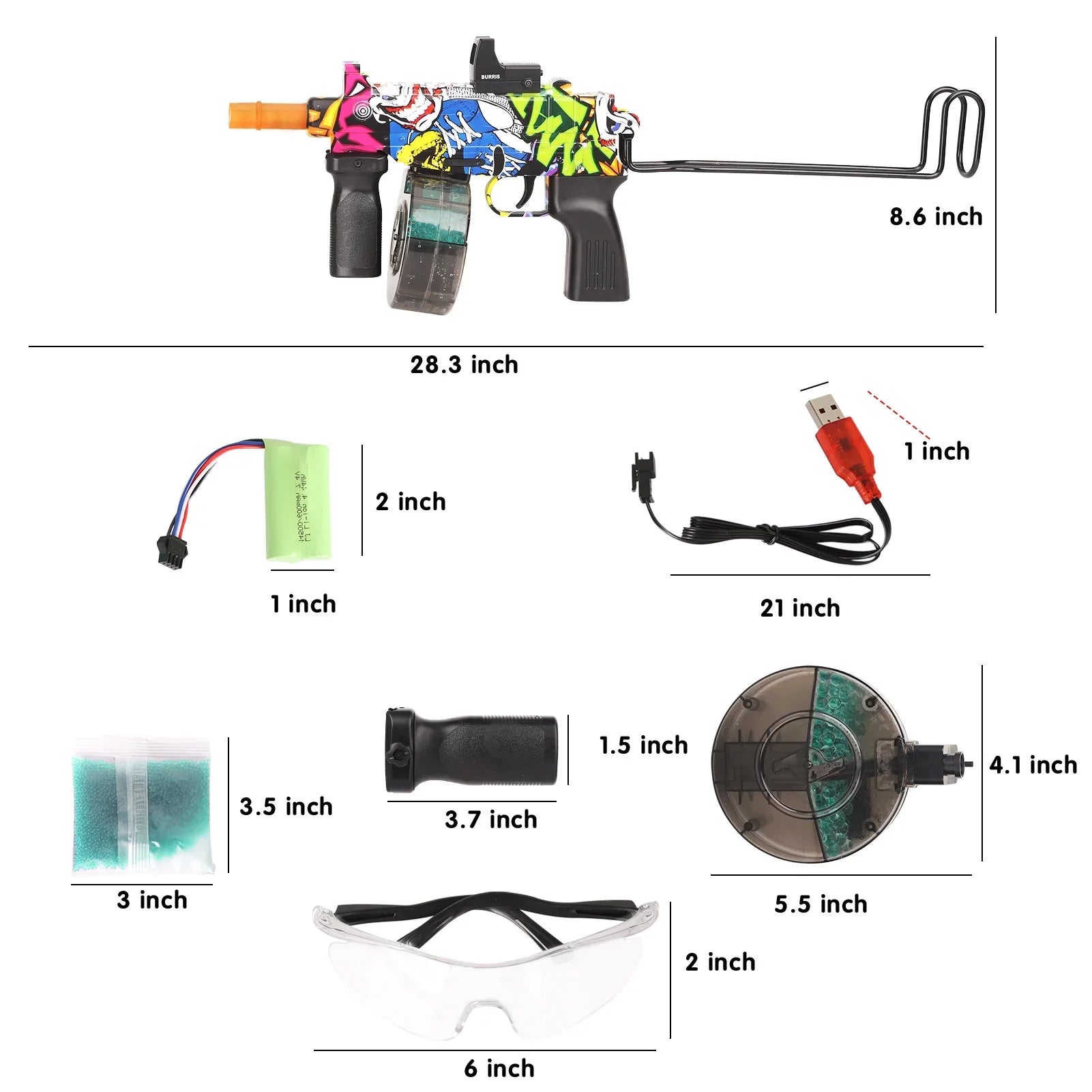 Out Games Door Automatic Kids&Adult Blaster Gun for Ball Splatter , 15,000 with Backyard Balls Water Toys Activity Yimore 12+ Beads Gel for Ages