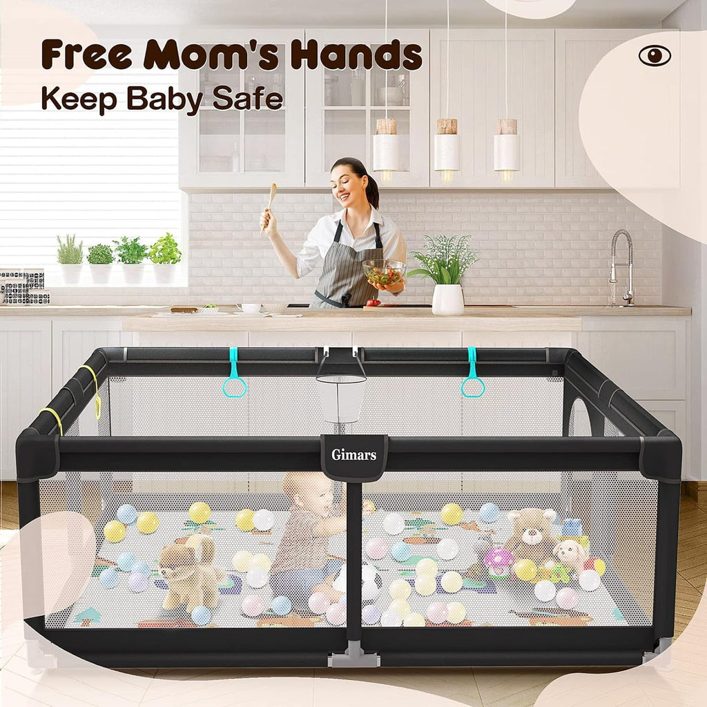 Rod & Sturdy Gate Safe Padding Babies, Washable Protecting Mat, 6in1 Upgraded Padded Playpen Play for with with Top Playpen Yard Toddlers, Zipper Large with 320D Baby for Playpen Cotton Baby