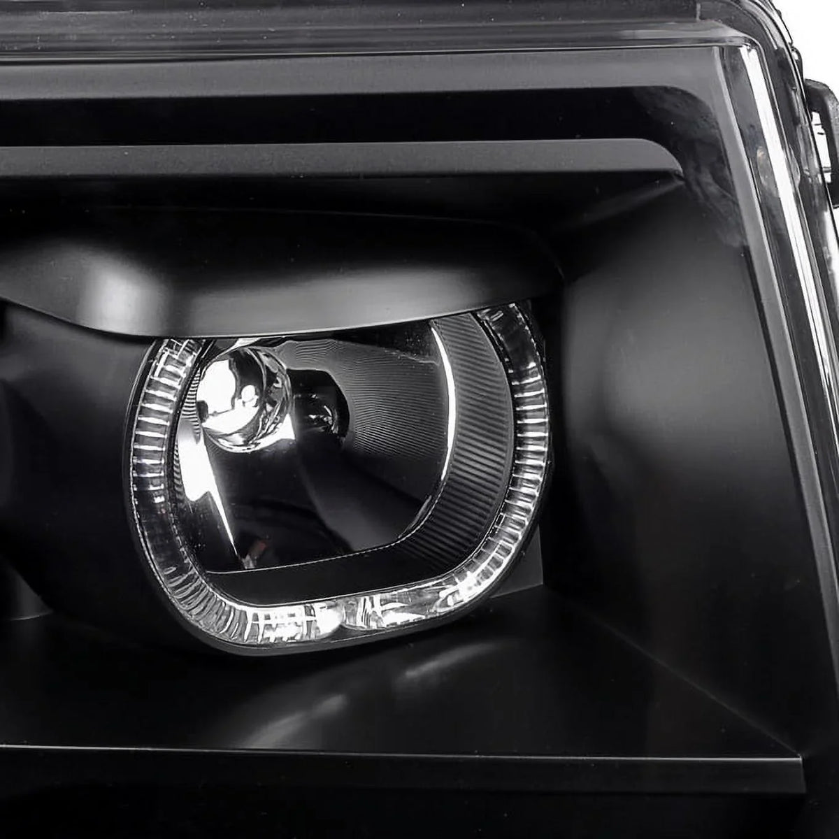 Black Ring] light Truck LED Pickup LED F-150 Headlights Set Halo - 09-14 AKKON Tail + Projector For F150 [Dual