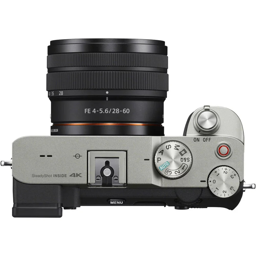 a7C Kit Mirrorless Lens+24mm f/2.8 Lens Sony 28-60mm with Camera (Silver) G +Flash-