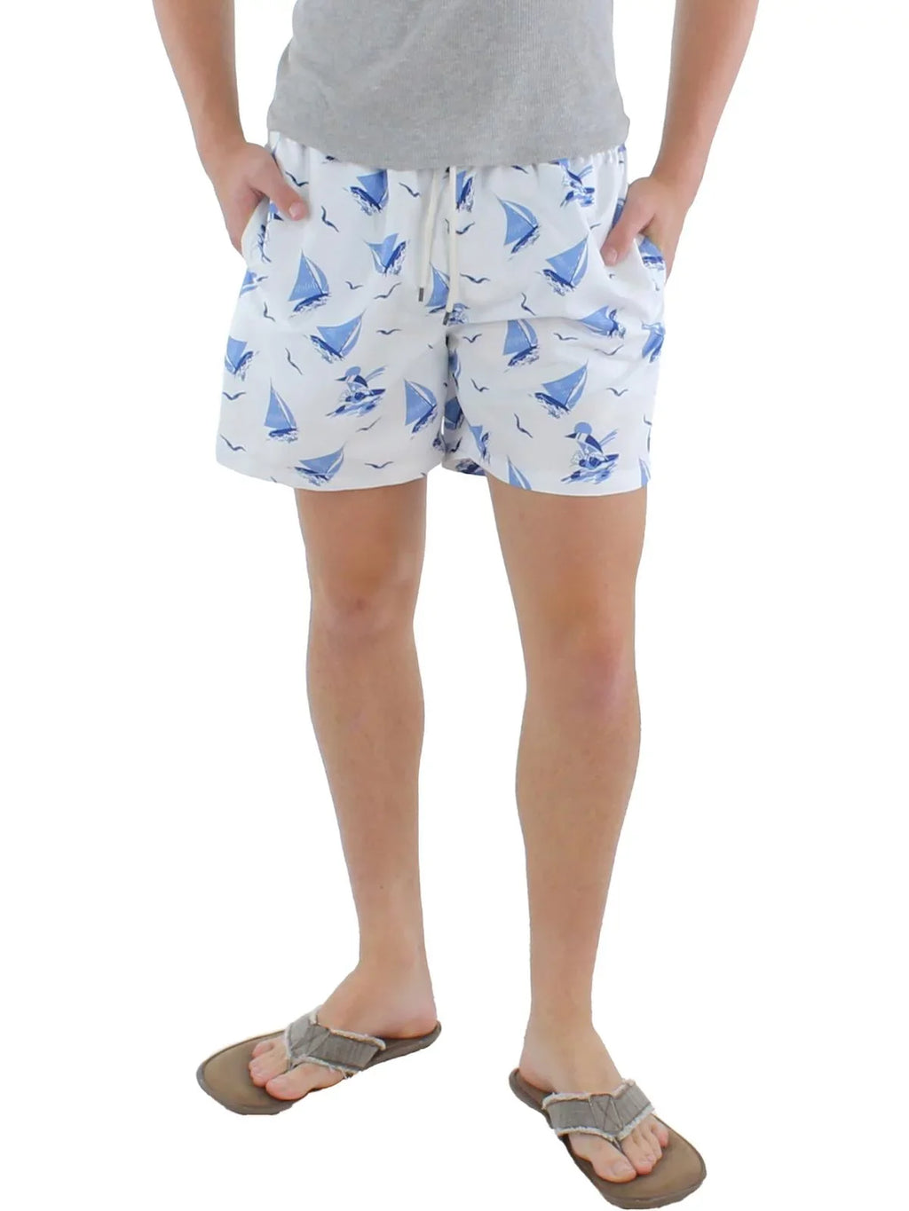Printed Beachwear Trunks Sailboat Polo Lauren Mens Swim Ralph