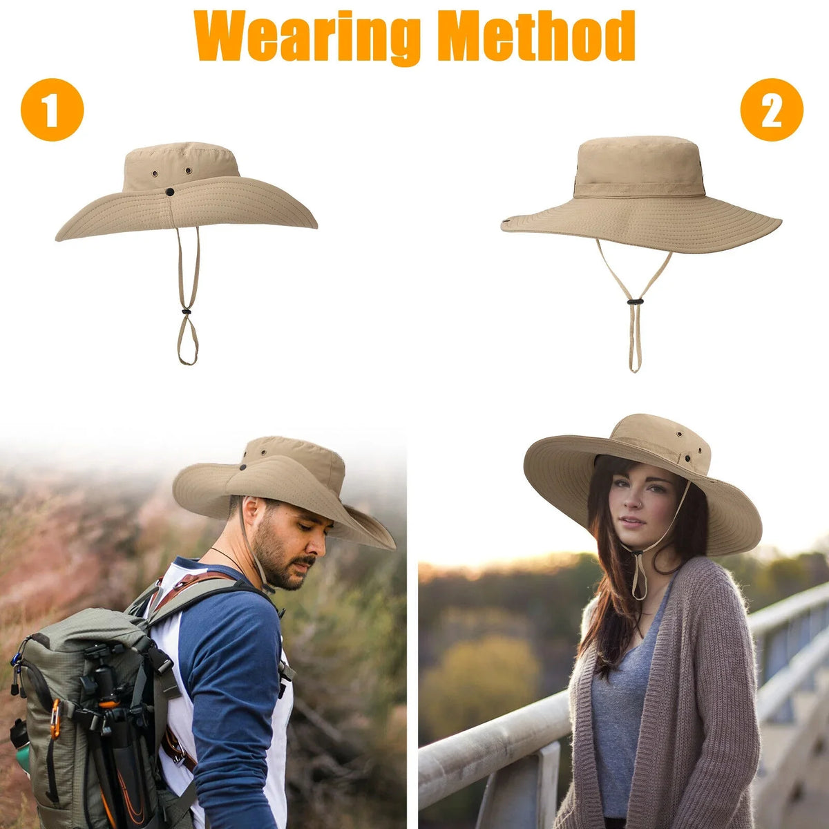 Hat Sun Bucket Brim Women UV for Cap Garden Fishing Protection Men Hiking Wide