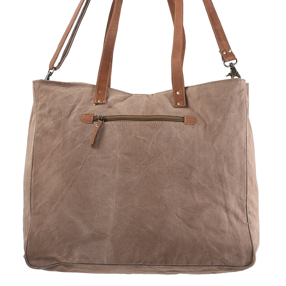 purse Genuine Wool Leather western KB249 OHLAY bag Upcycled handbag TOTE Canvas Upcycled KB women