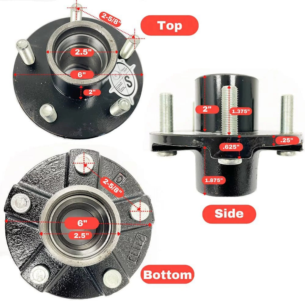 SOUTHWEST Axles 5-Hole, Trailer WHEEL (BT8 Idler for Spindle 2,000 1" Hub Bolt lb. Spindle) Circle 4.5"