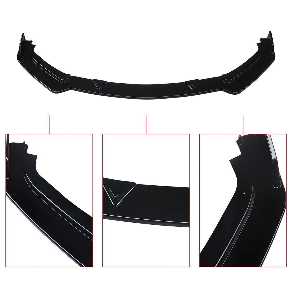 Bumper 2017-2023 for NINTE Gloss Q60 Black Lip Front Infiniti 3PCS
