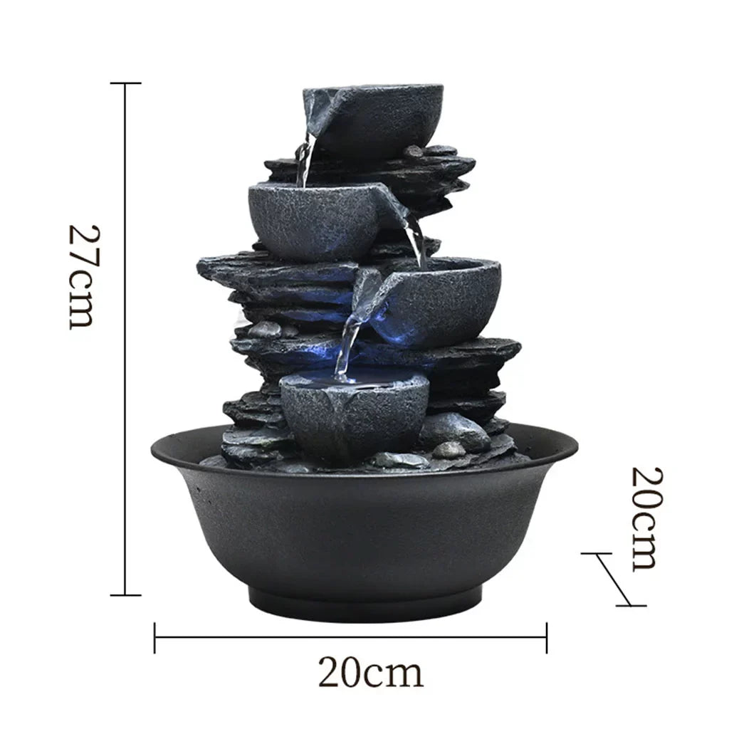 Waterfall E Water Home Fountain Feng Shui Outdoor Landscape Tabletop s with , Bedroom