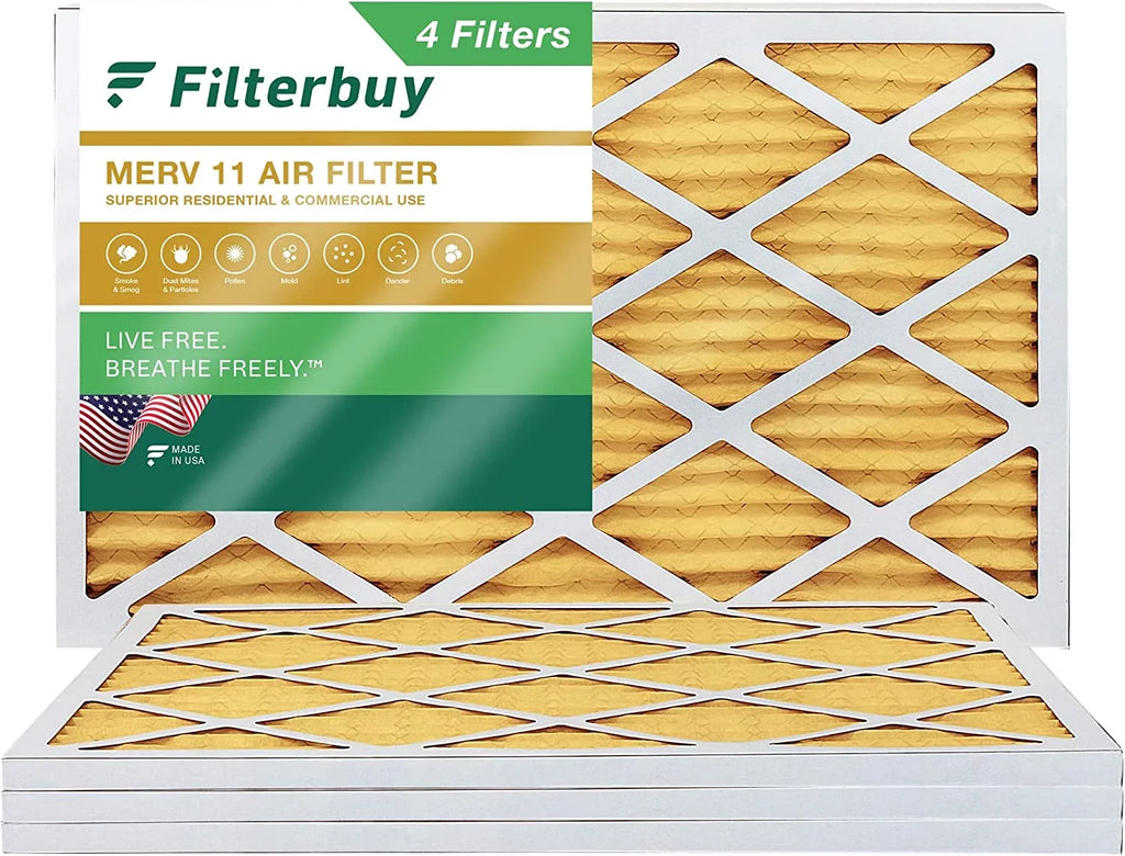 Pleated AC Air HVAC (4-Pack) MERV 11 Furnace 20x30x1 Filterbuy Filters