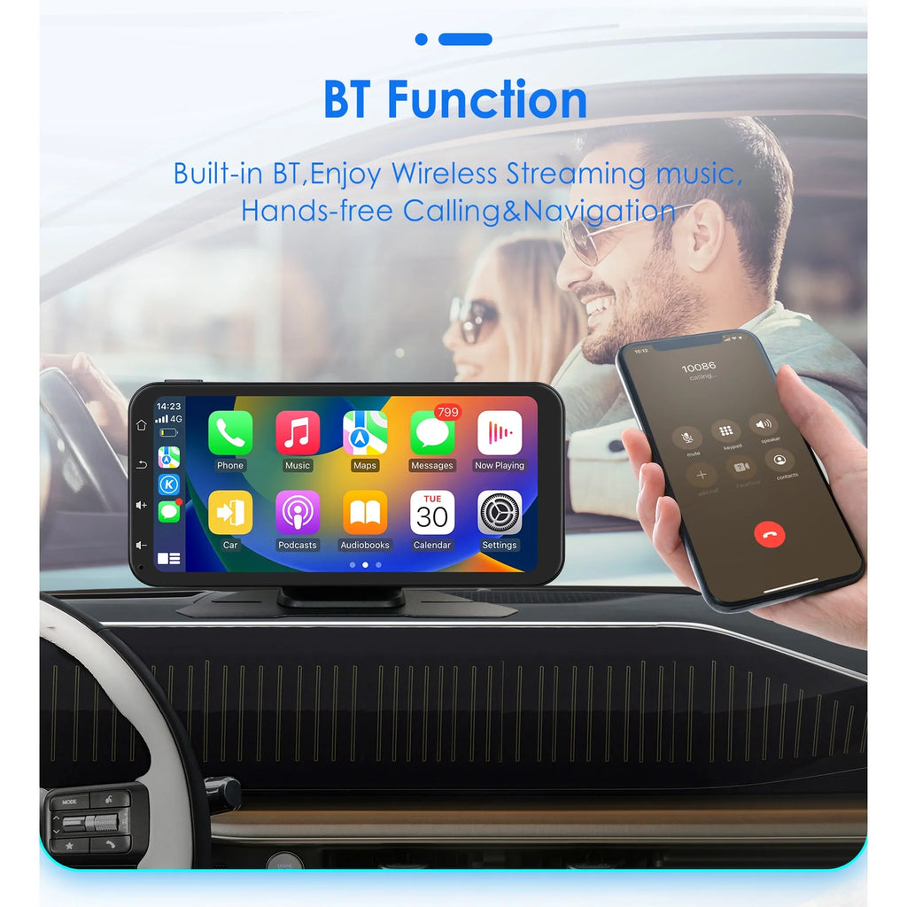Android With Apple Auto Ossuret Adjustable GPS Camera Receiver Wireless Audio 360° Support Backup Touchscreen Carplay Bluetooth Car Stereo Navigation 6.25" Radio