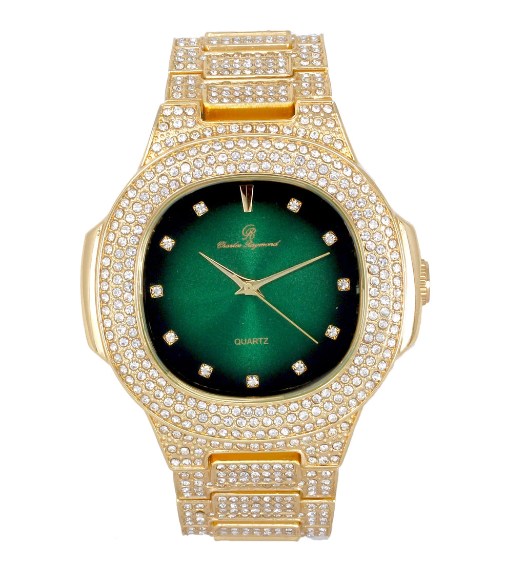Iced ST10235 Hop CB Cuban DX Bracelet - with Oblong Hip Look Bling-ed Out Watch