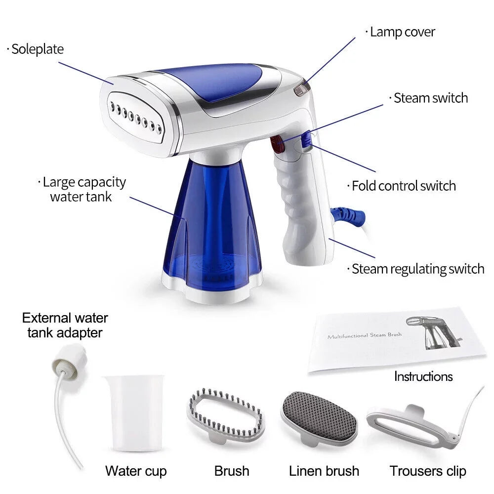 Heat Clothes Fabric Steamer and for Curtains Toys Wrinkles Steamer Portable Steamer, Handheld for Garment 30s Clothes, Travel up Remover, Clothes, Steamer