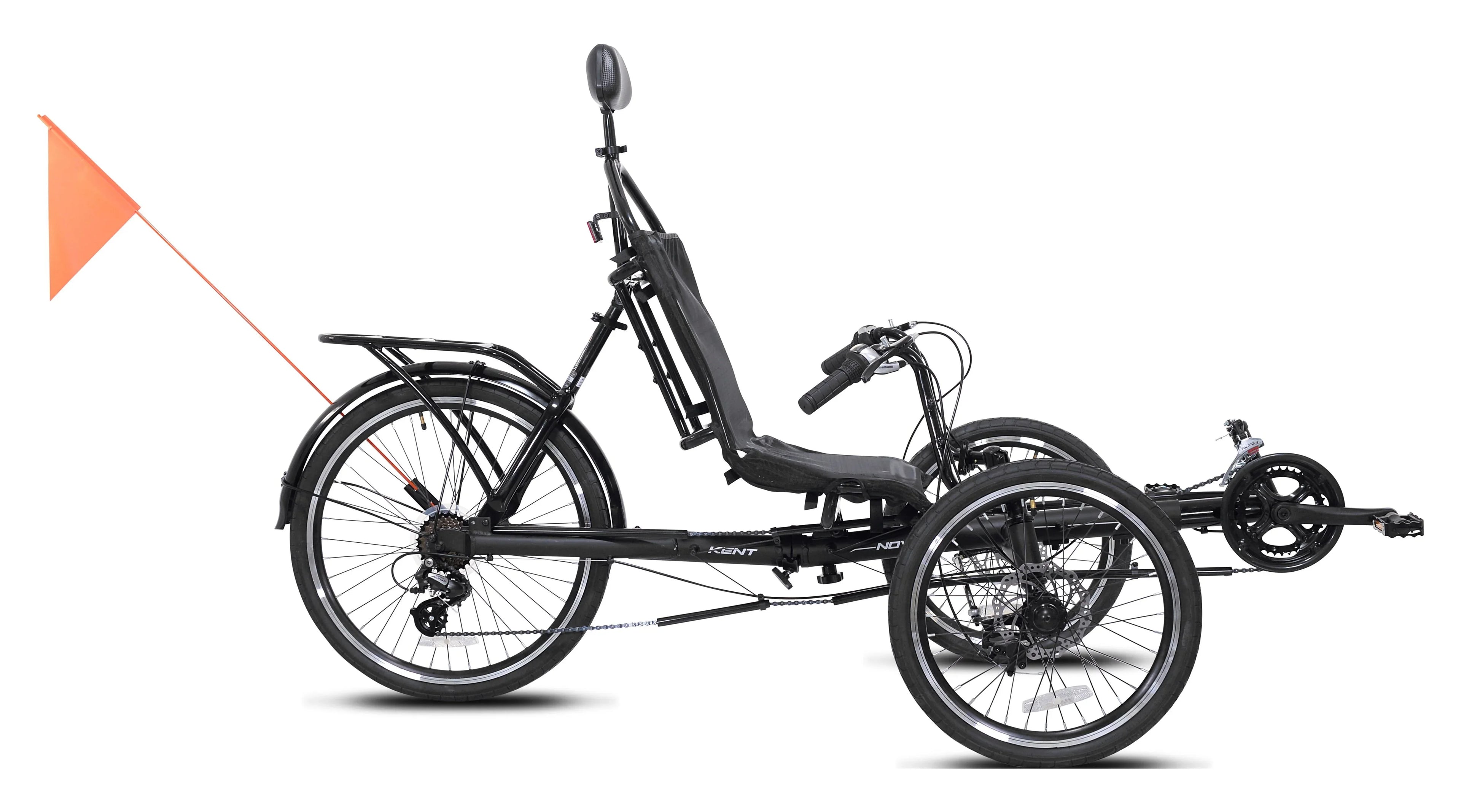 Nova Bike, Black Bicycles Unisex Recumbent 24-inch