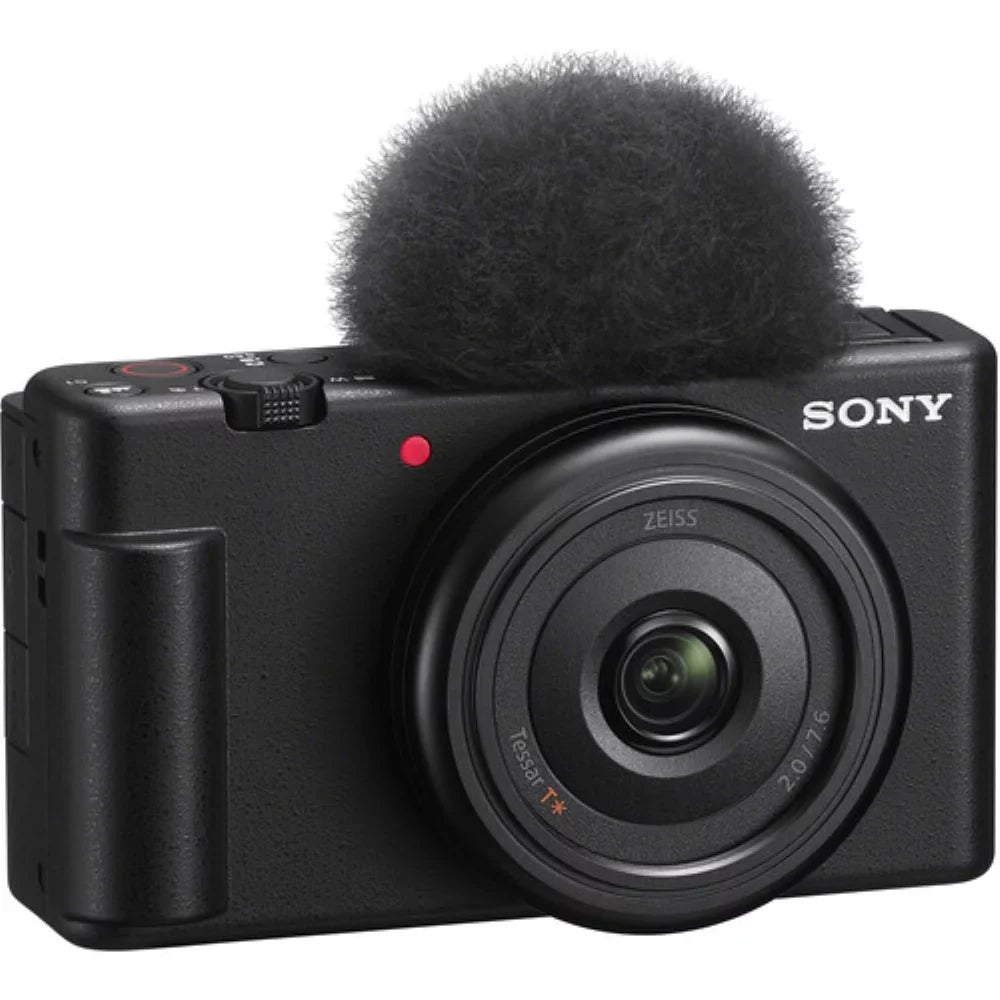 Design Kit Items) | Black + Camera ZV-1F Vlogging Camera (4 Camera with Cleaning K&M Precision + Vlogger Kit Accessory Sony Sony Cleaning Bundle Cloth
