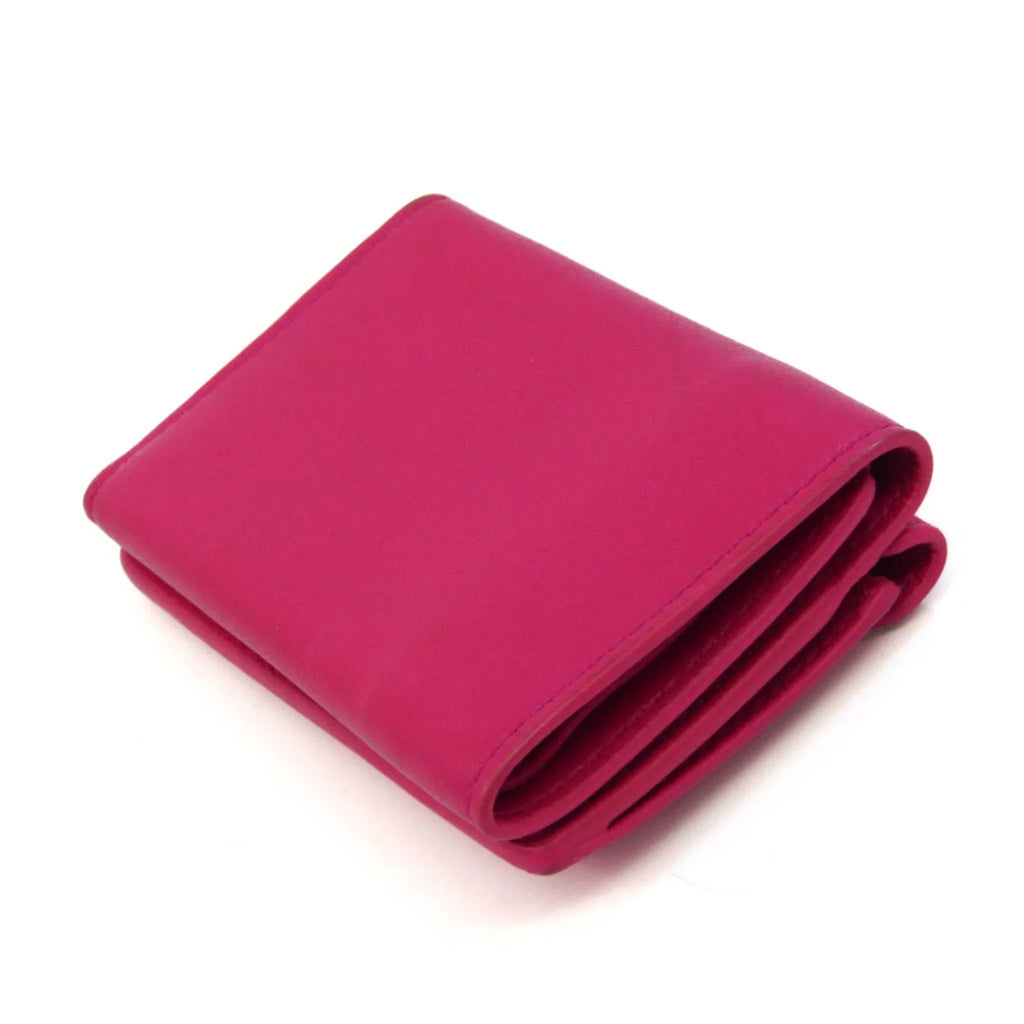 Pre-Owned Mini 391446 Paper Wallet Pink Women's (tri-fold) Balenciaga Wallet (Good) Leather