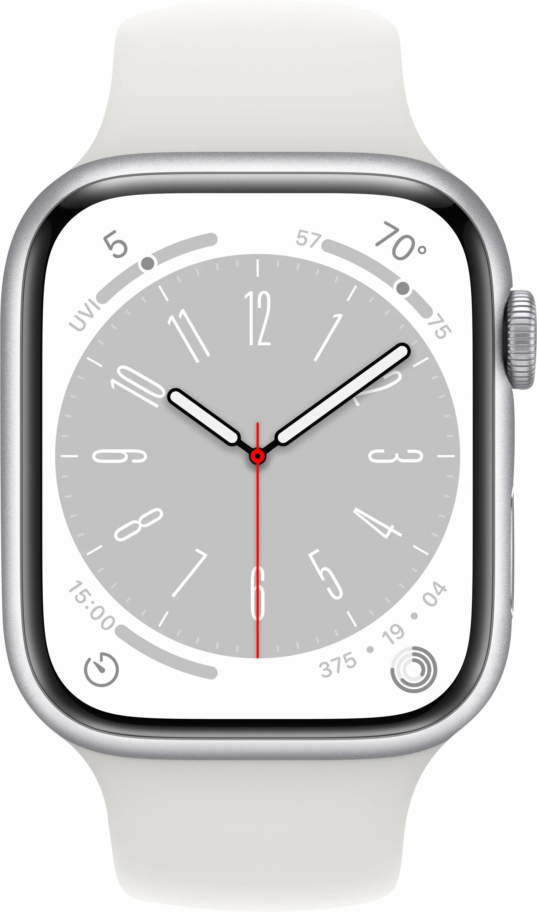 8 Band Restored (Refurbished) 45mm - Apple 8 Silver Gen MP6Q3LL/A Series Aluminum White Sport Watch