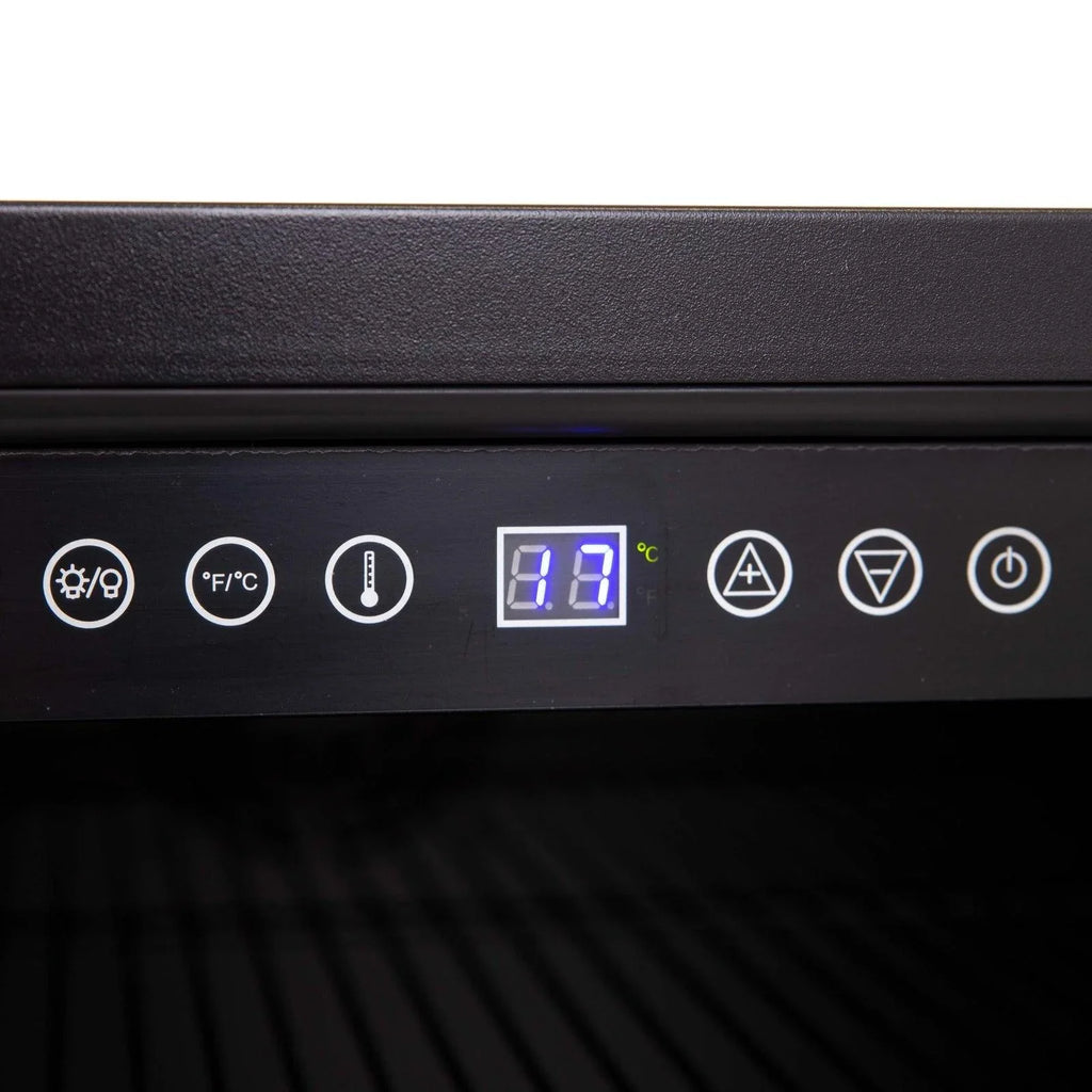 Stainless 130 Can Center, Beverage (BCA516SS) in with Black Cabinet Steel Avanti Capacity,