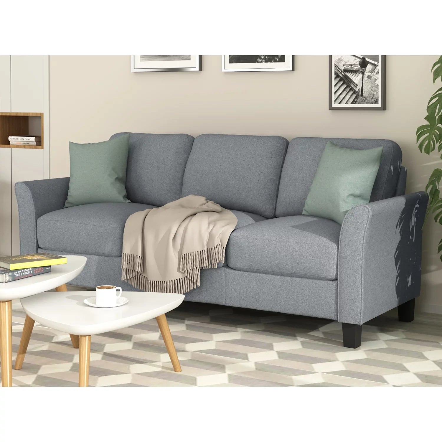 Anself (Gray) chair Sofa 3-seat Living and Room Furniture
