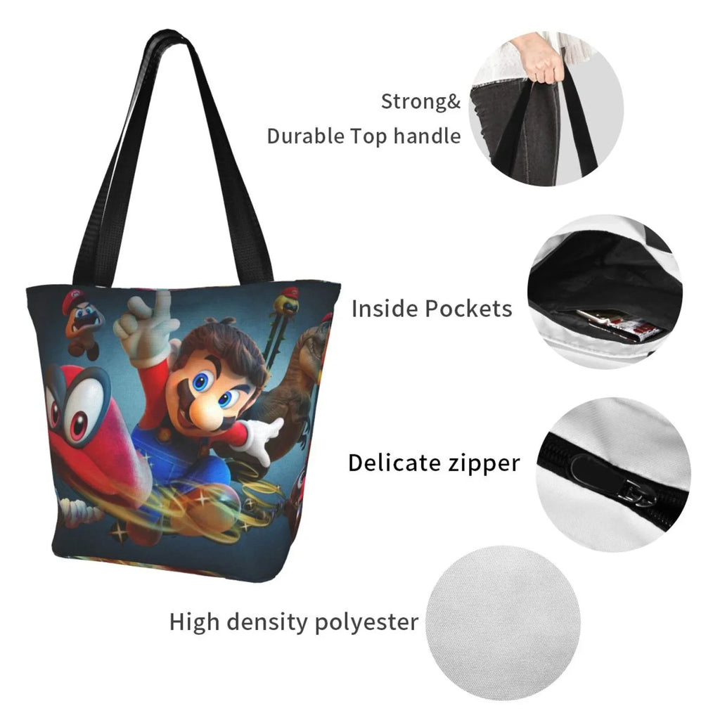 For Large Travel Work Capacity Odyssey Bag Super Beach Handbag School Shopping Business Tote Women's Mario Shoulder