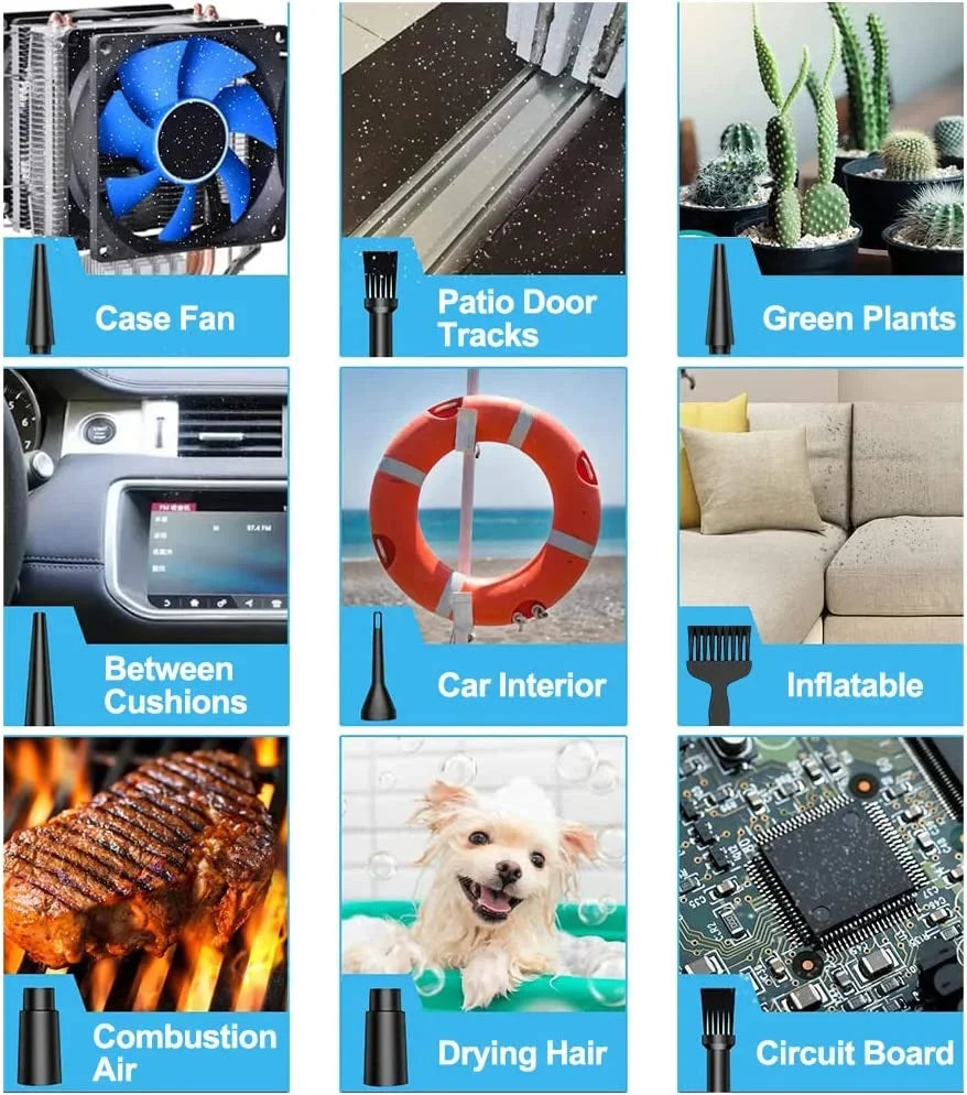 for Duster Gears Cans Good & Electric Duster, Replacement Air 3 100000RPM Air 7600mAh Cleaner Office, Air Reusable Compressed Rechargeable Compressed for Computer Adjustment, Cordless Keyboard