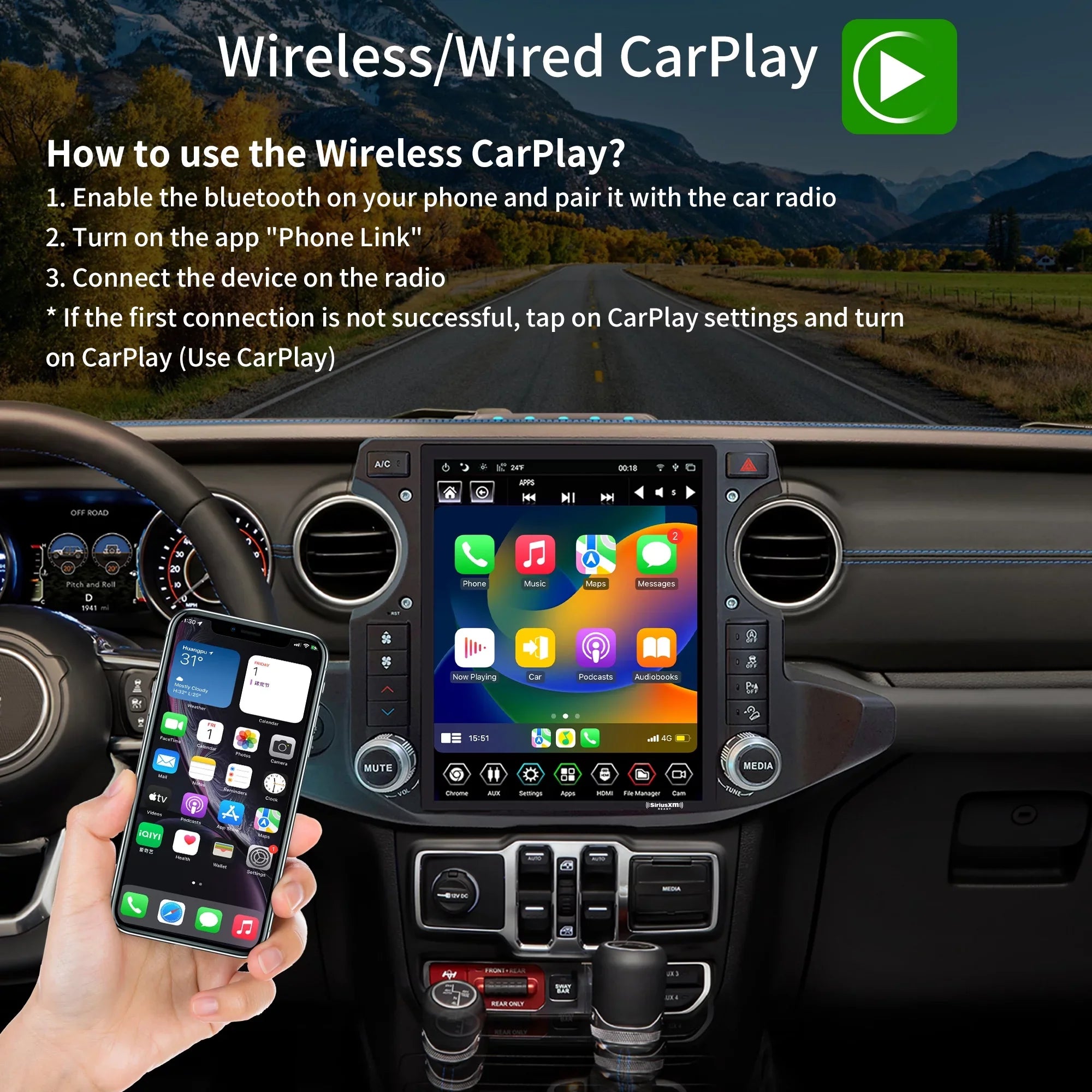 12.1 GPS Touch Screen Navigator Replacement Apple radio 4G+64G Linkswell Radio for Android T-style Truck inch Carplay SirusXm Car Wrangler 2018-2021 Auto Car Gen5 Gladiator Stereo Jeep