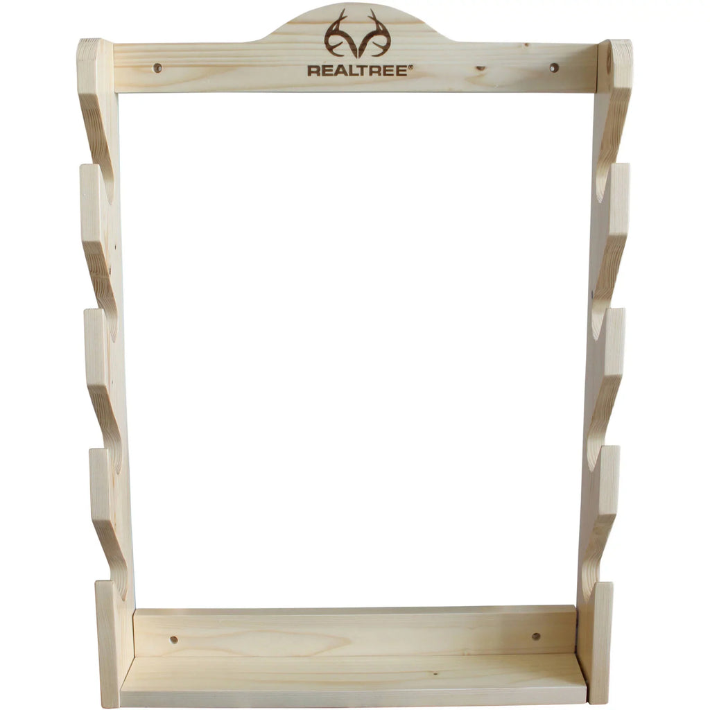 Creations Creek Hardware with Realtree Handcrafted Gun Hidden Rush - Wall Rack Pine 4 Durable Solid -