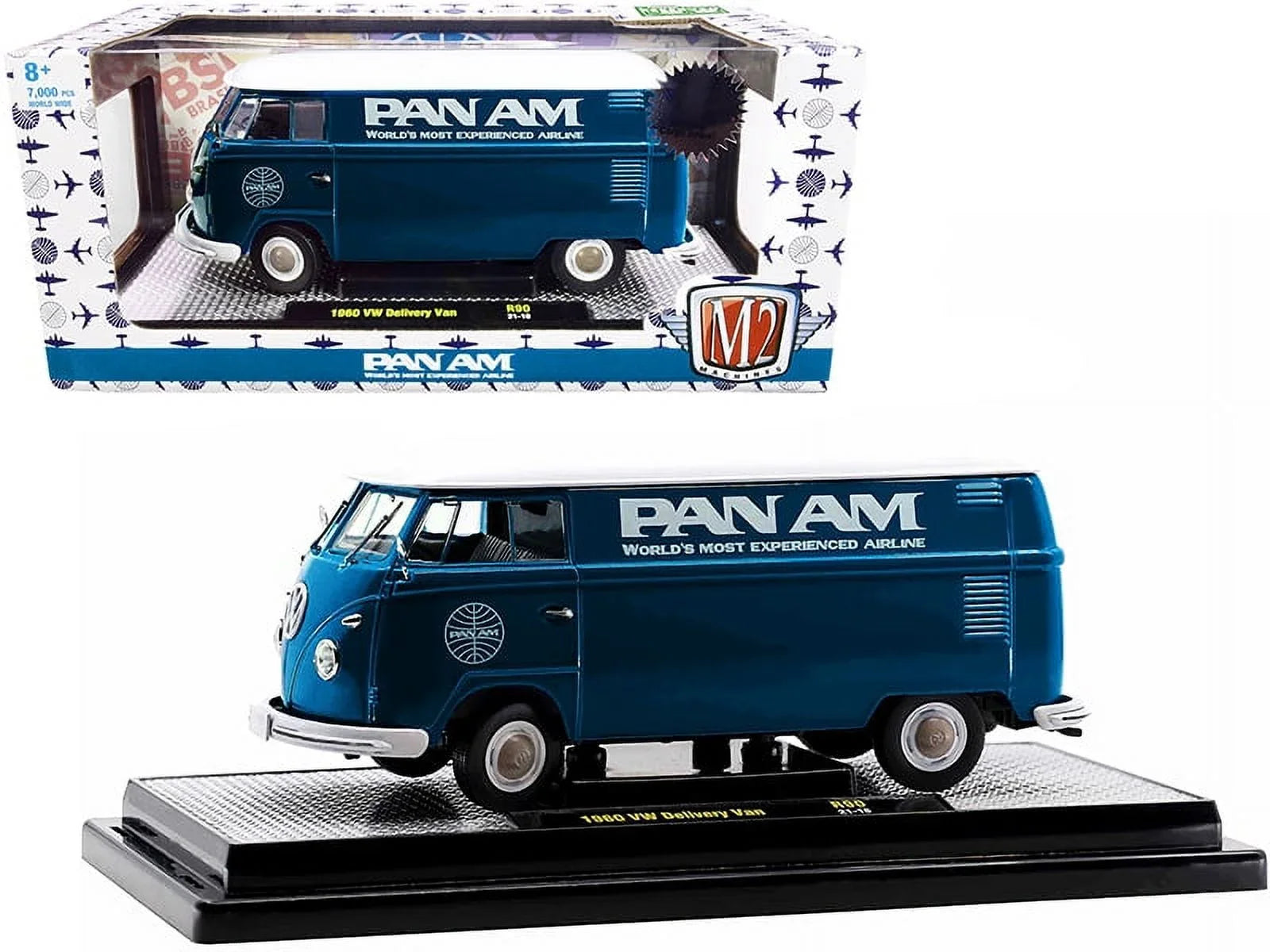 Volkswagen Machines "Pan Top 7000 Turquoise Edition Am" Model Limited 1/24 with Delivery Van M2 Diecast White by to pieces 1960 Worldwide