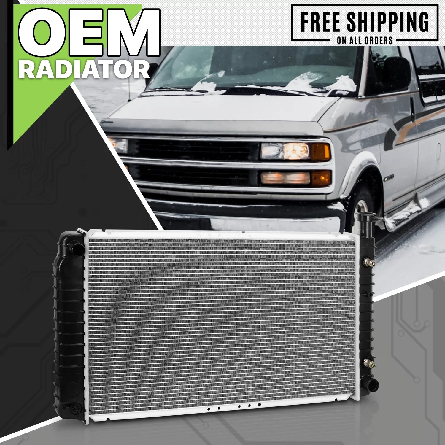 Magshion 1500/2500 Cargo Van (1997-1999),GMC 4.3L 5.0L AT Radiator (1996-2002) 5.7L OE for Savana 2044 Chevrolet Replacement Aluminum