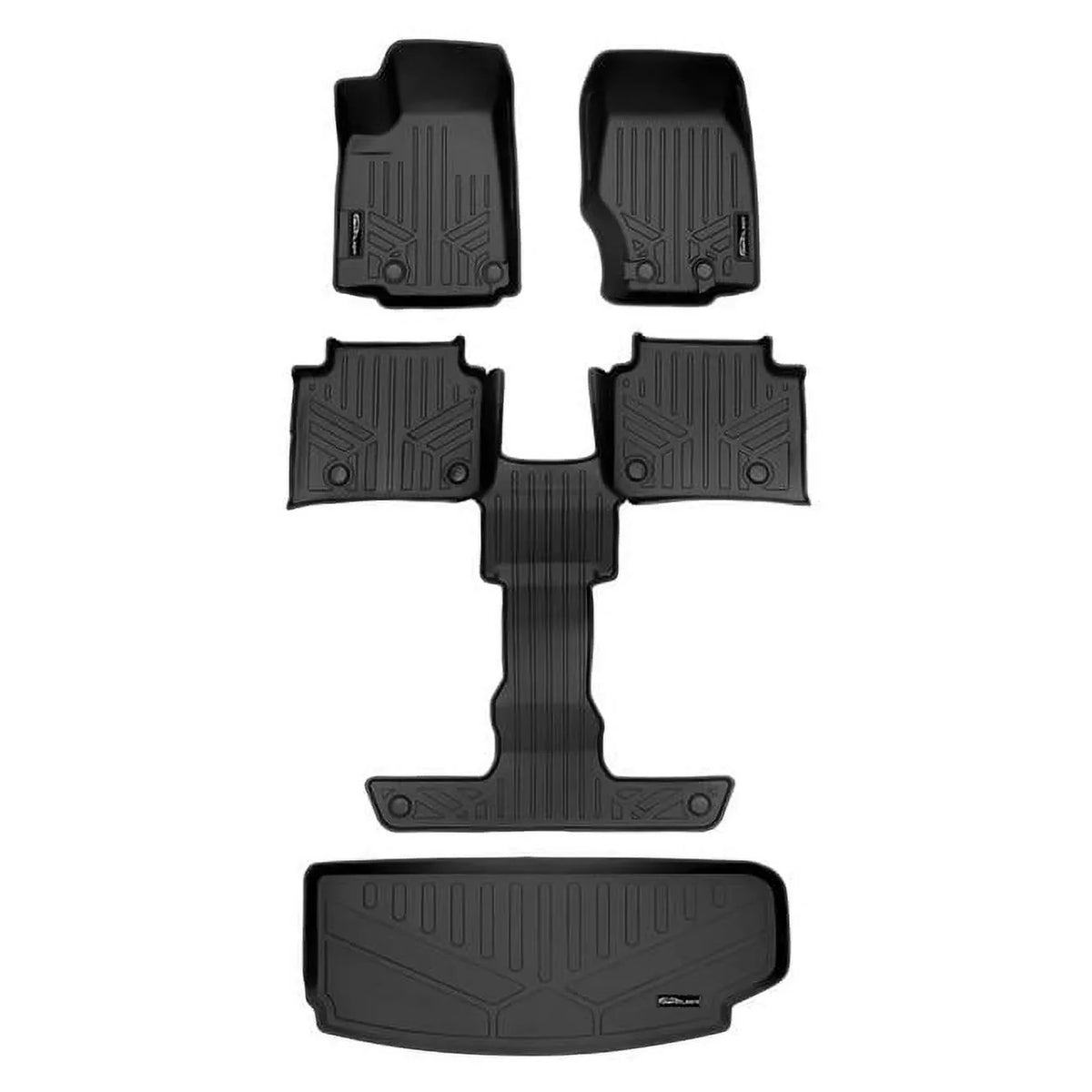 Liner Set Mat Cargo Floor Jeep Custom Liner 3rd Cherokee Behind for All Black 3 SA0568-B0570-E0568 2021-2023 Row Fit Grand Smartliner & Black the Weather Row L,