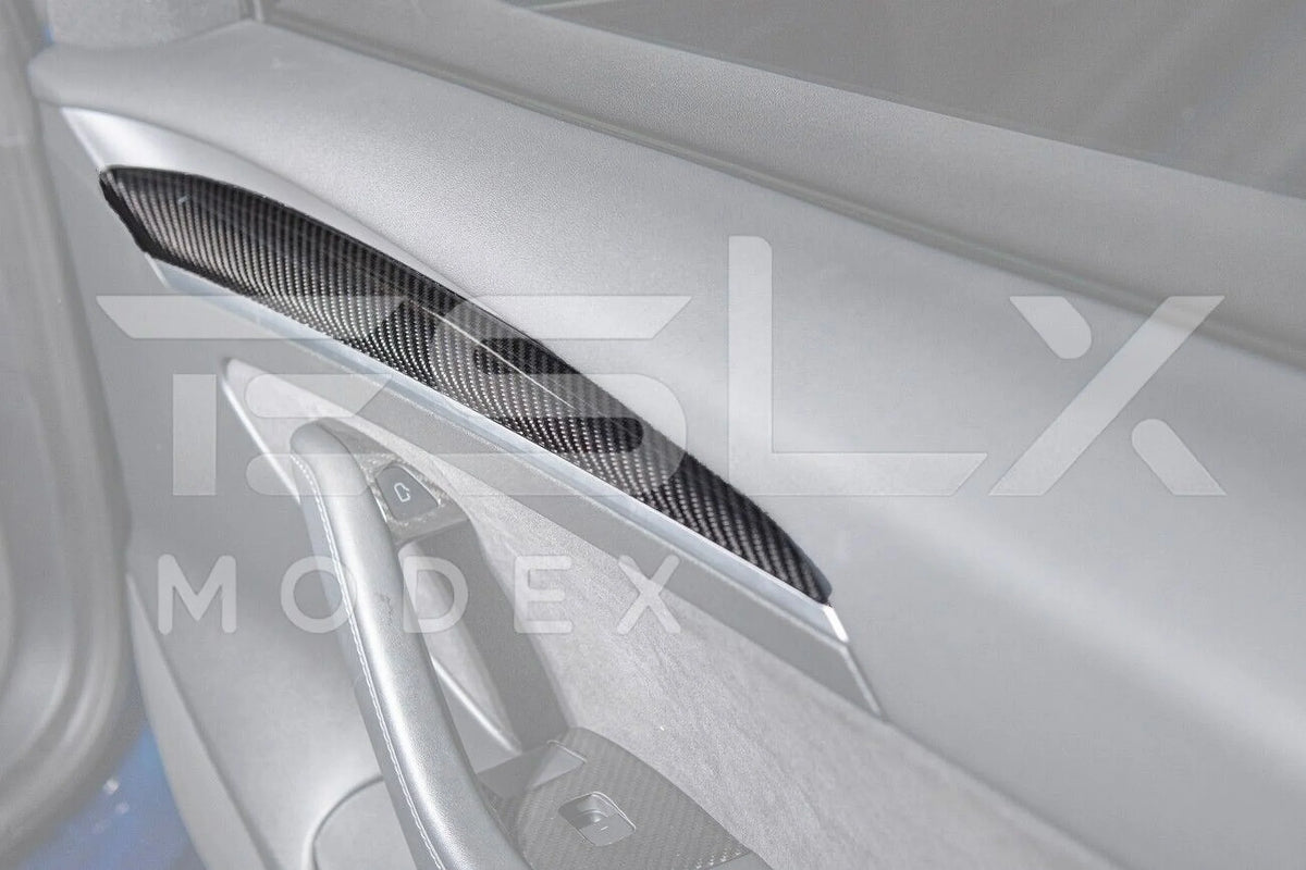 Model 2020-2023 Cover Interior Pair Y CARBON Style Replacement Front Model 3 Trim Factory Panel FIBER & 2020-Up Door For TESLA