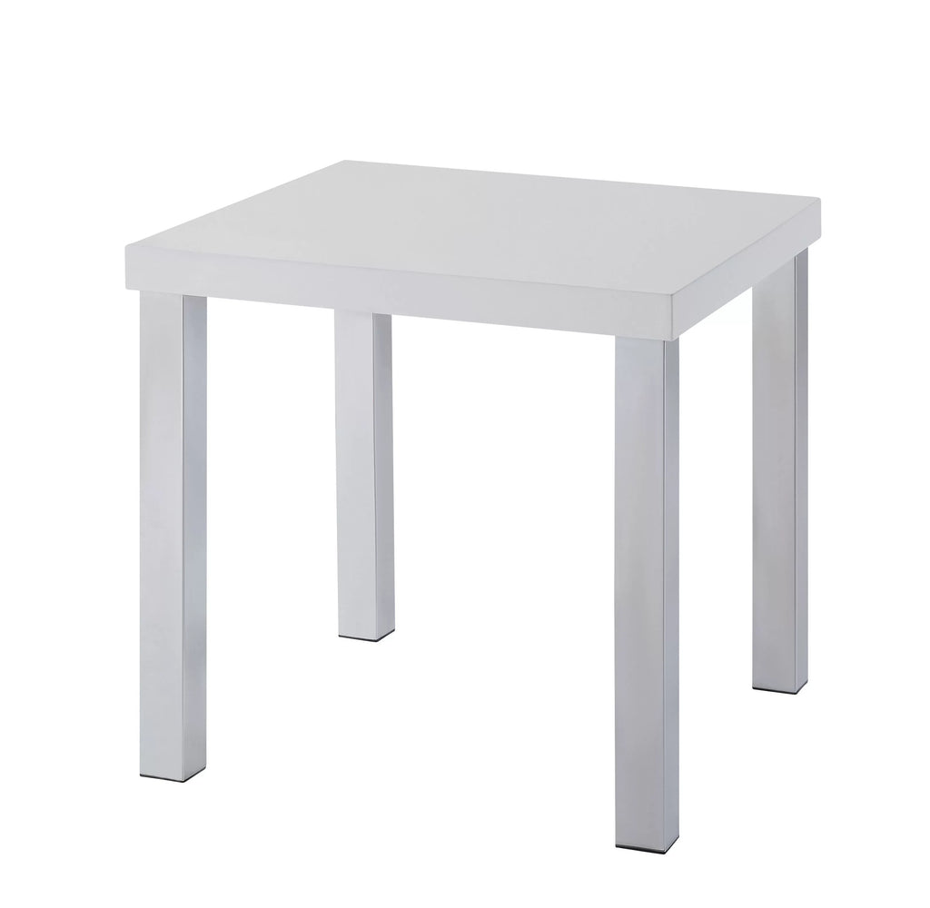 82332 High Chrome Harta End Table, & ACME Gloss White