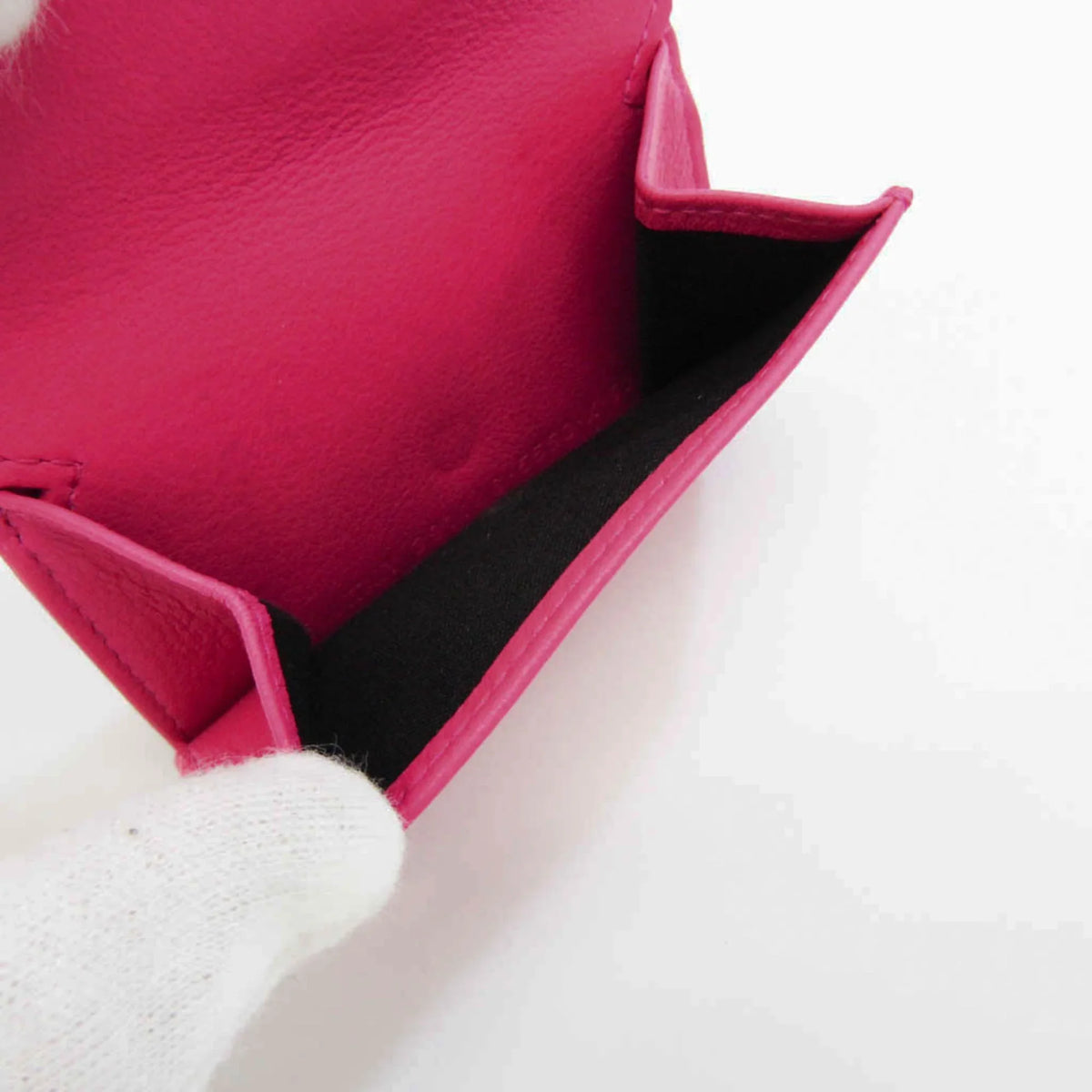 Pre-Owned Mini 391446 Paper Wallet Pink Women's (tri-fold) Balenciaga Wallet (Good) Leather