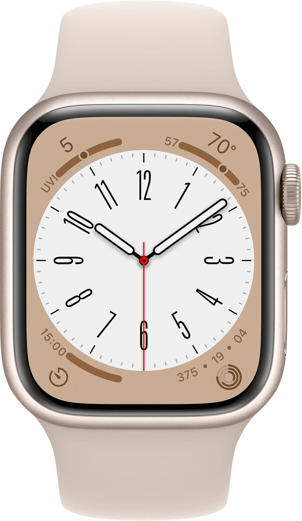 Series Sport (Refurbished) Cell Aluminum Apple Watch 8 41mm Starlight Restored Gen MNUX3LL/A Band 8 Starlight