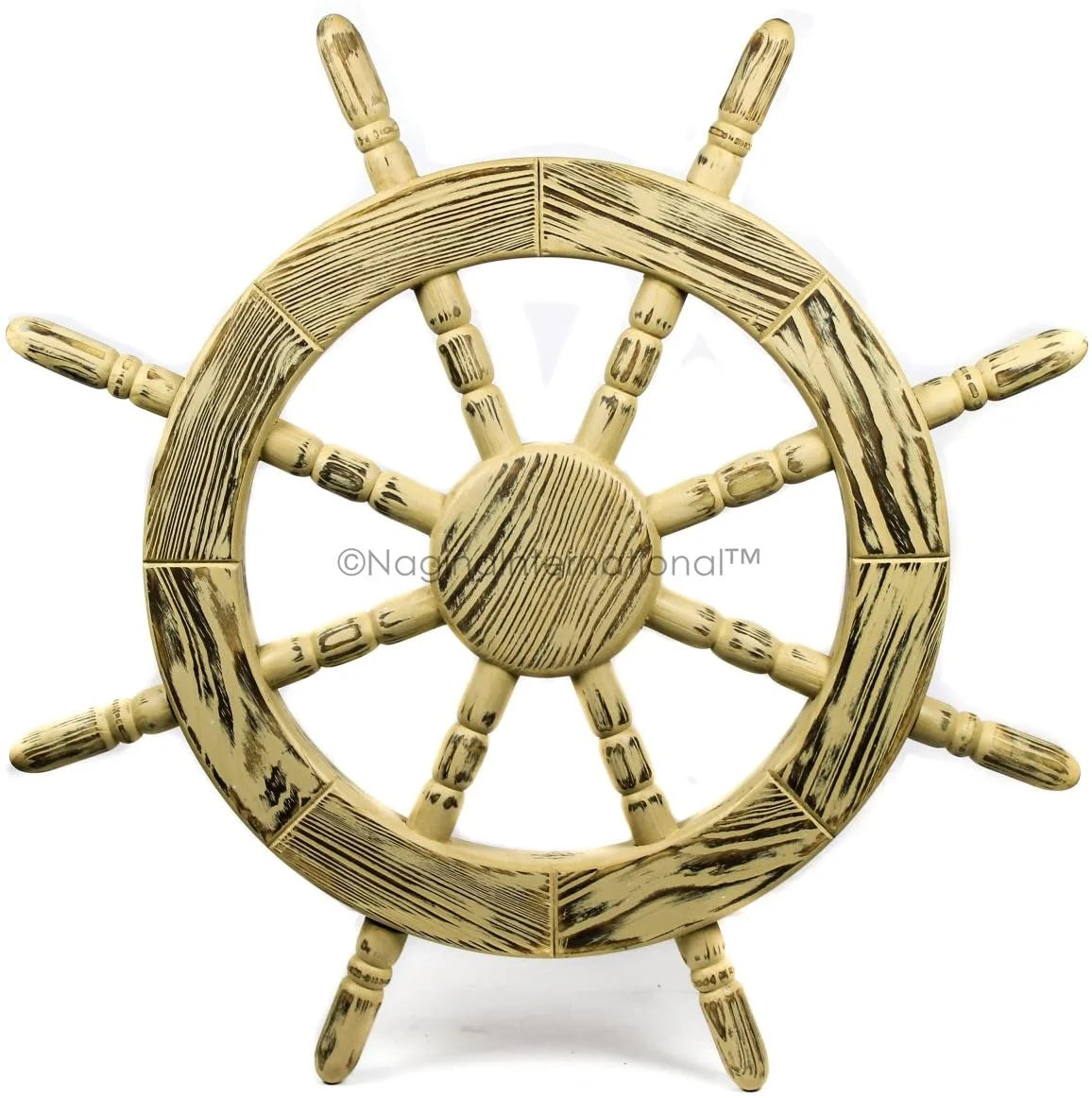 Antique Wheel Inches, Exclusive Beautiful Decor Brown) Rustic Junky | Wall (36 Ship Handcrafted Wall Pine Decor Maritime Nagina Nautical International