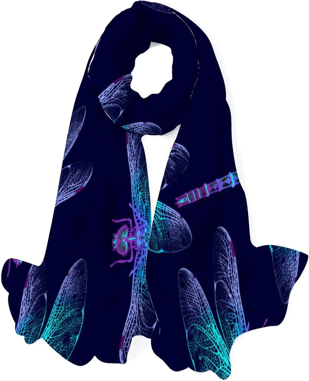 Women Shawl Scarves Long Dragonfly Scarf Neck for Lightweight Wrap Silk Girls Hyjoy