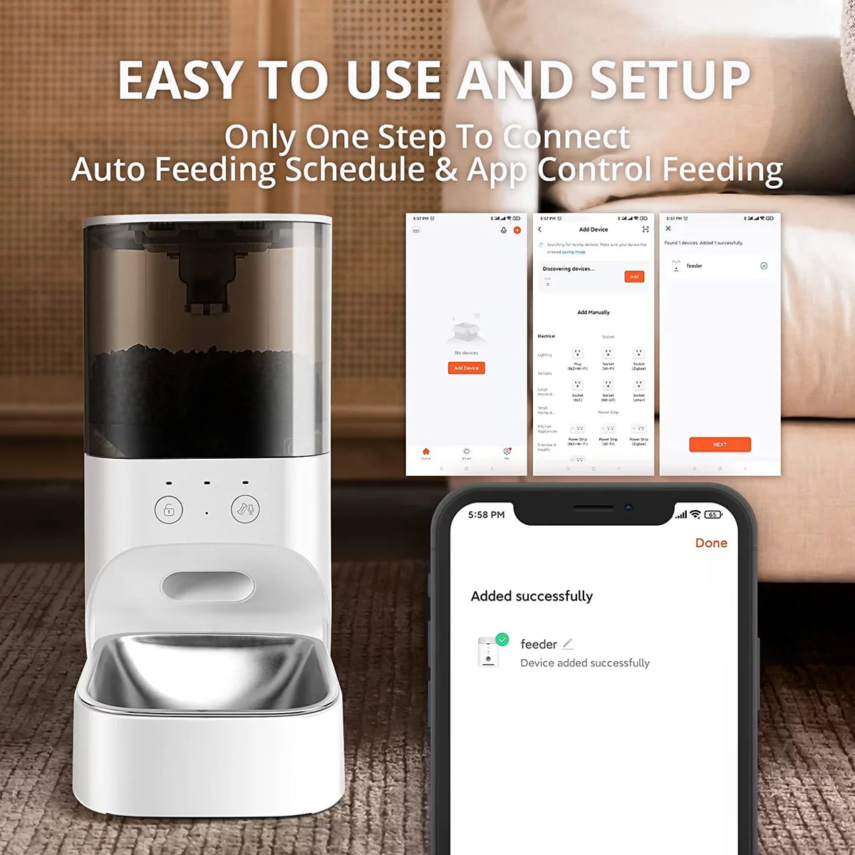 Cat Lid, Automatic with APP Lock Feeder Steel Timed Dispenser Voice & Stainless Food with Dog boqii Control, Cat Recorder Feeder, 30S