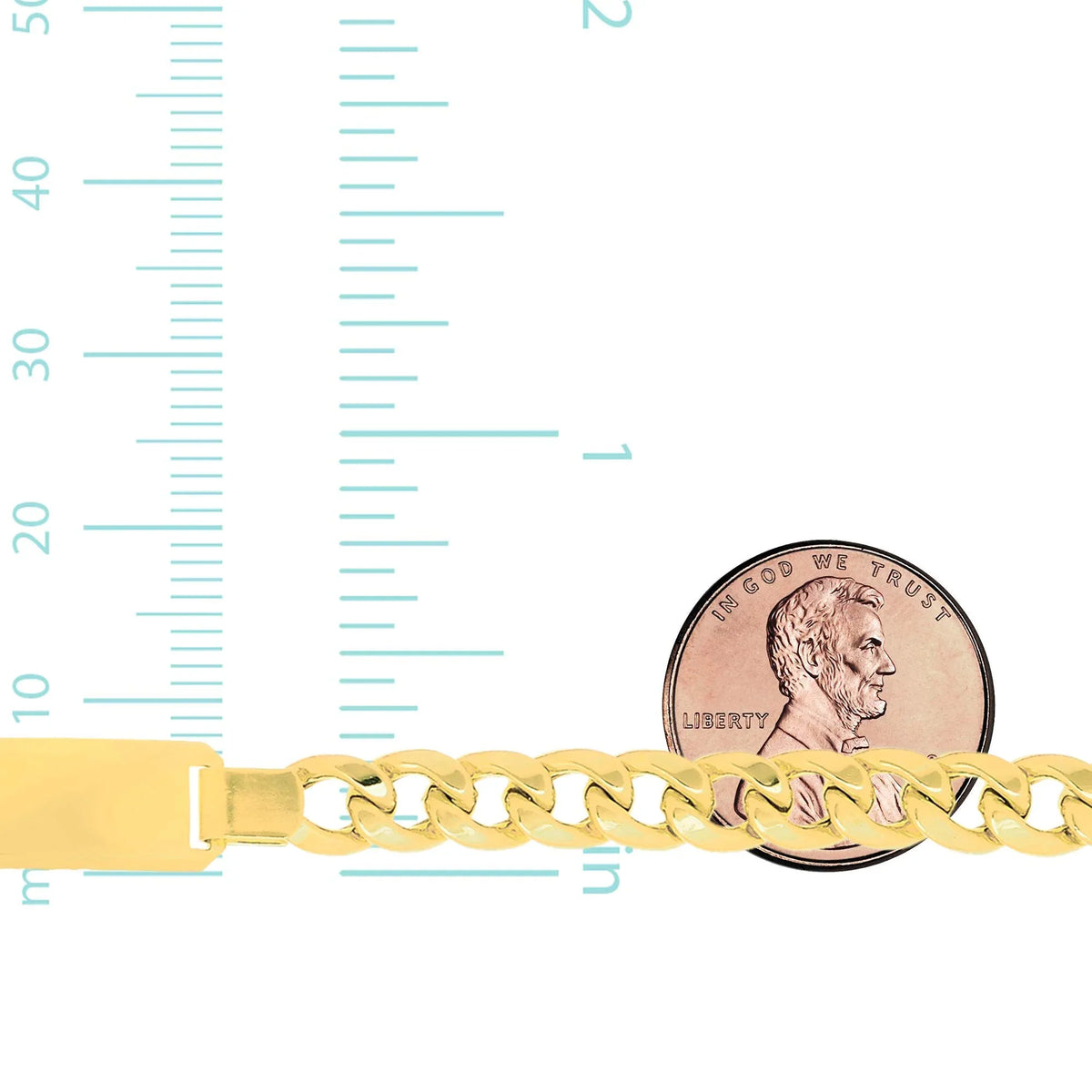 Lite Link 8.5 Miami 19.2gr. Inches, 8mm 14k ID-Bracelet, Cuban Clasp JewelStop Lobster Gold Men's Yellow