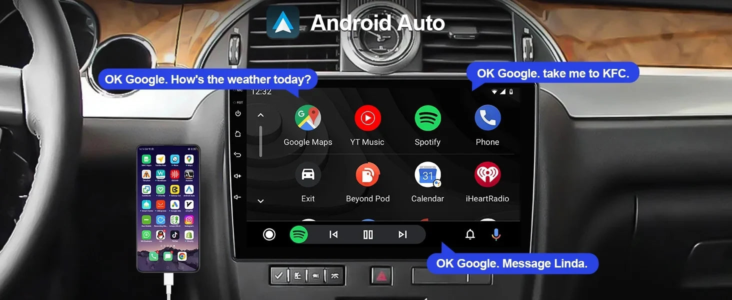 Radio & Touchscreen Android FM Aumume Double 10.1 IPS 2+32G Android BT 10 Stereo Backup Car for Camera Auto Navi Carplay Din Support GPS Car inches Chevrolet/GMC/Buick with Screen