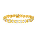 "XOXO" TDW Sterling 10K I1-I2) Yellow Diamond Bracelet Gold (J-K, 2ct Silver Plated
