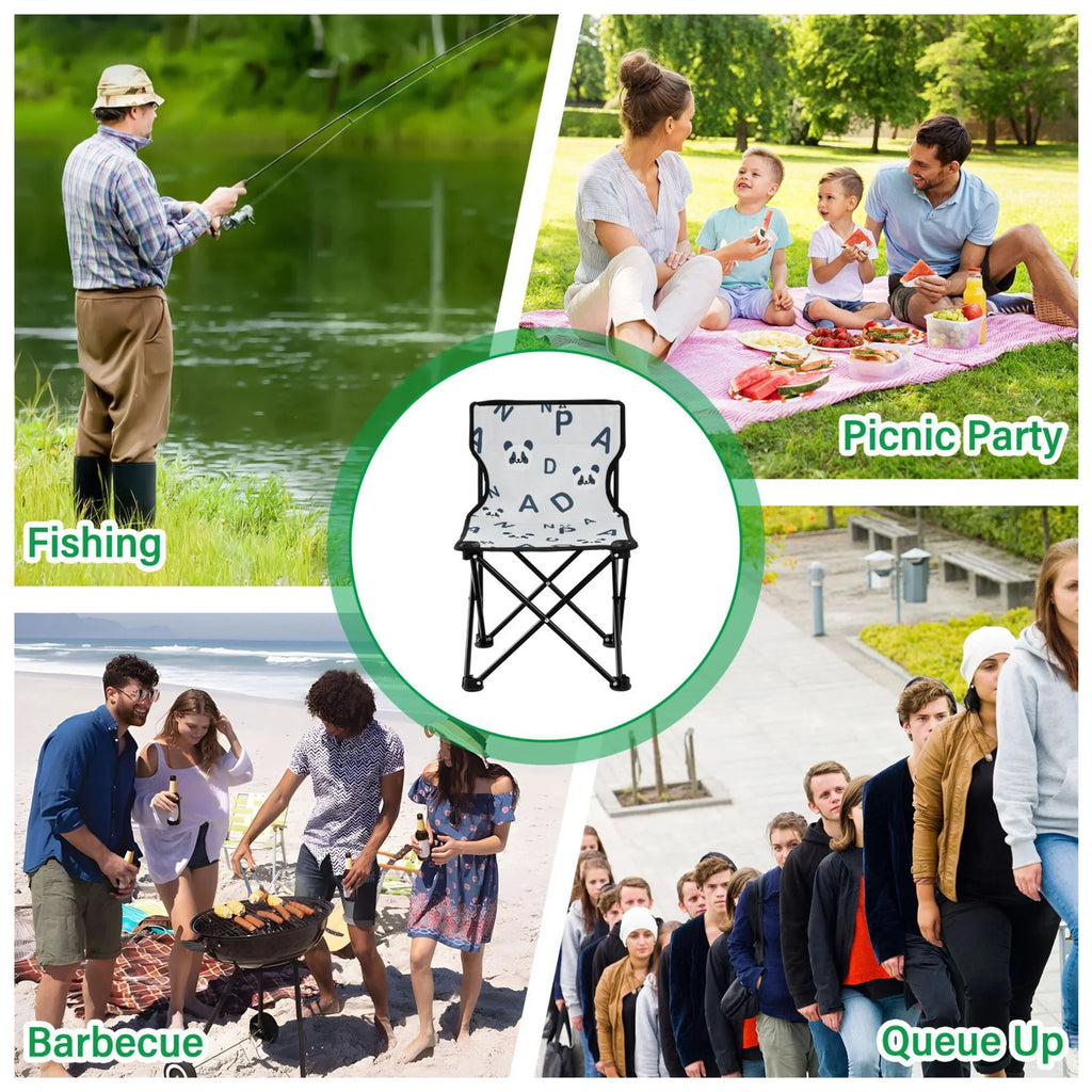 Kids Chair Small Chair Alphabet Folding Bag Camping for Portable and Chair Fishing Pandas Chair with Lawn Outdoor Beach Carry Cartoon