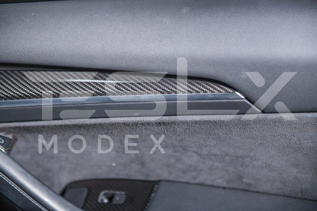 Model 2020-2023 Cover Interior Pair Y CARBON Style Replacement Front Model 3 Trim Factory Panel FIBER & 2020-Up Door For TESLA