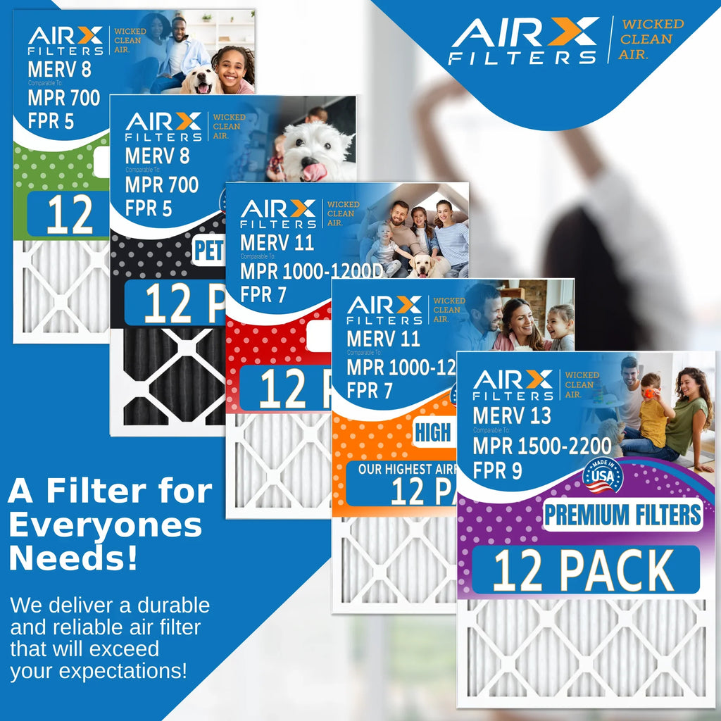 of Pack MPR CLEAN MPR to Filter Comparable 1200 USA by Furnace AIRX MERV 11 FPR Air 12 Rating, Filters in WICKED FILTERS AIR. 14x24x1 & Made 7 1000, -