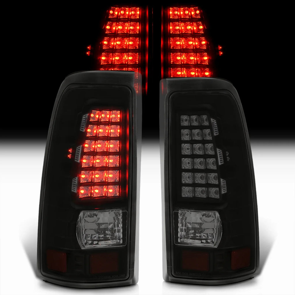 Chevy 2000 Silverado Housing Black Tail 2004 LED Compatible/Replacement Fleetside Lamps Lights For Lens Pair Distributors Sierra 2003 Driving 2006 2005 Stop AJP 1999 GMC 2002 Smoked Brake 2001 Signal