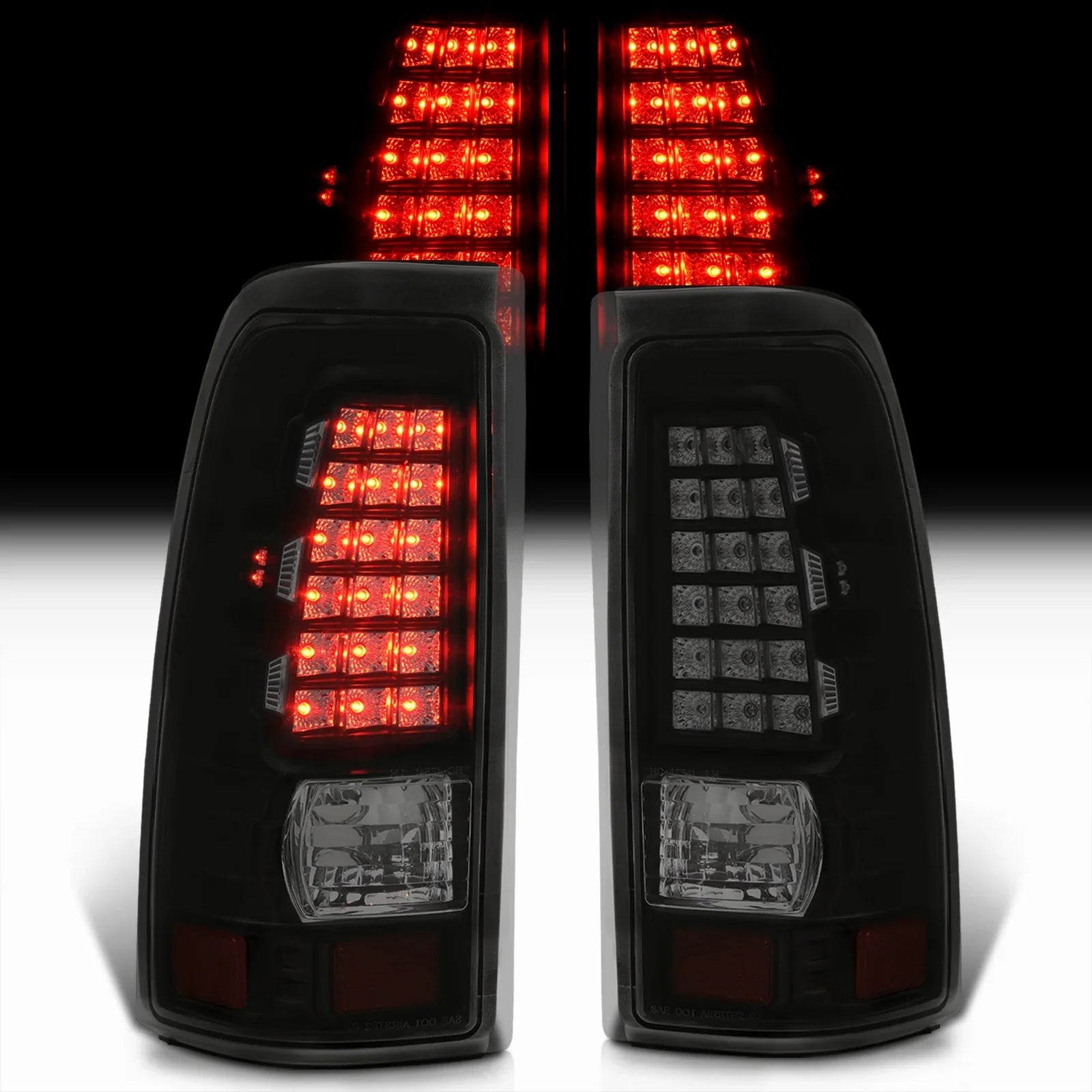 Chevy 2000 Silverado Housing Black Tail 2004 LED Compatible/Replacement Fleetside Lamps Lights For Lens Pair Distributors Sierra 2003 Driving 2006 2005 Stop AJP 1999 GMC 2002 Smoked Brake 2001 Signal