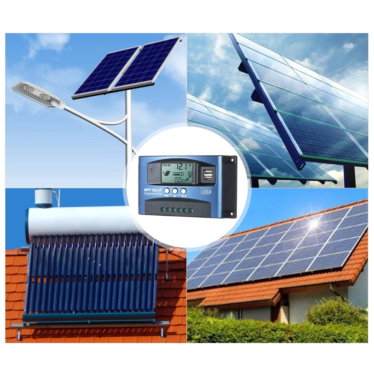 USB USB USB 5V/2A Dual USB Solar Output Screen 5V/2A 12V/24V Dual USB Dual Output Dual LCD Dazzduo Controller,Dual Screen 5V/2A Identification Solar Solar